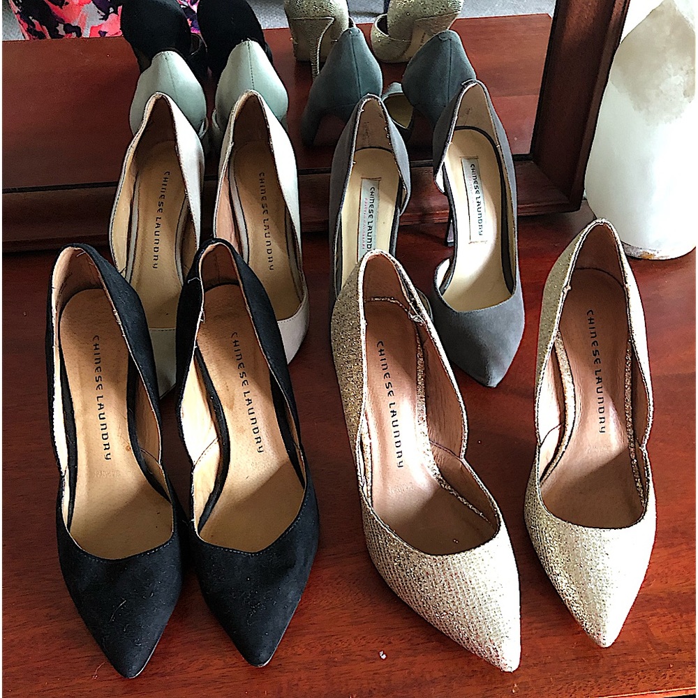 Kristin Cavallari, Chinese laundry high heels shoes 4 pairs 7-7 1/2 pumps bundle